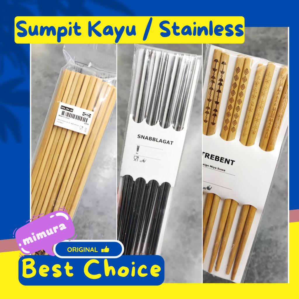 Sumpit Kayu Sumpit Stainless Sumpit Bambu Makan Korea