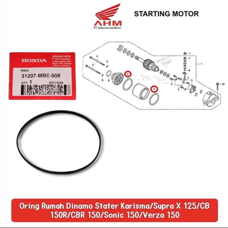AHM 31207-MBE-008 Oring rumah dinamo stater Karisma,Supra X 125,CB 150R,CBR 150,Verza,New Mega Pro 1