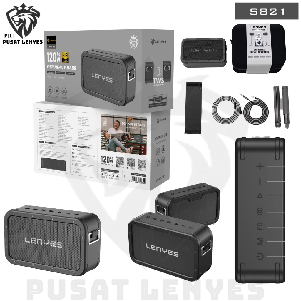 S821 - Speaker Lenyes Portable S-821 HIFI Bluetooth Music Speaker True Wireless Stereo Sound Waterpr