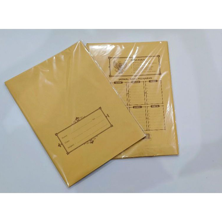 

☌➜✥ Sampul Buku Coklat Boxy Nama ( 1pak/20lbr )