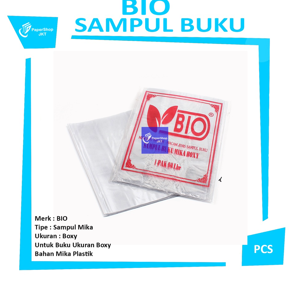 

☈➸❋✦ BIO - Sampul Buku Plastik Mika Ukuran Boxy 10 Lembar