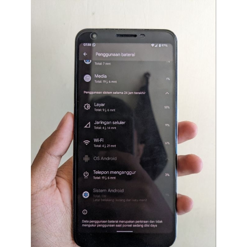 Pixel 3A XL second layar no shadow