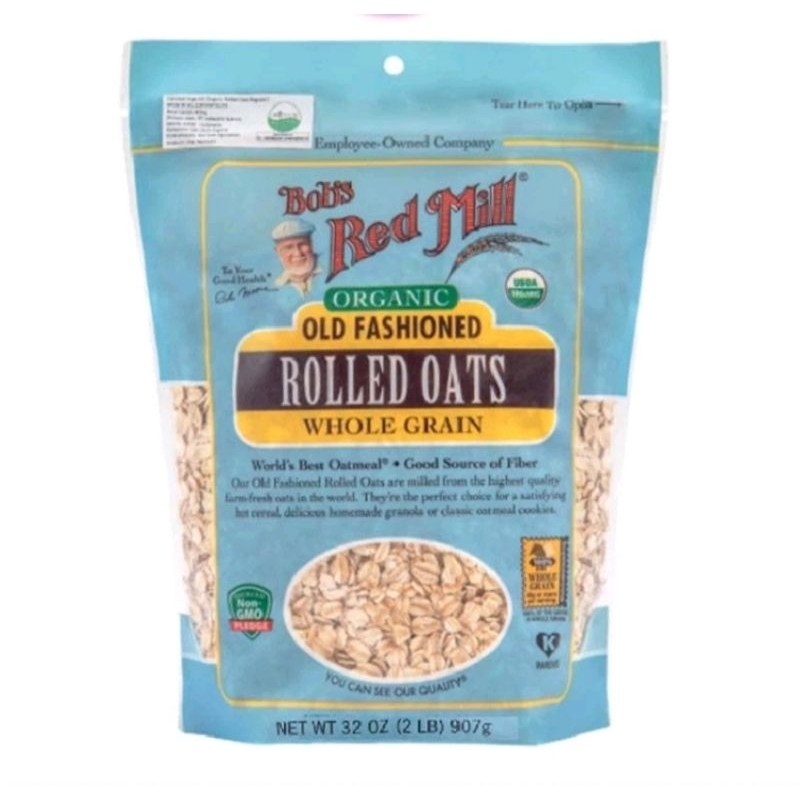 

Bob's Red Mill Organic Old Fashion Rolled Oat 907g 907 Gram Gluten Free Wholegrain Organik Oat Meal