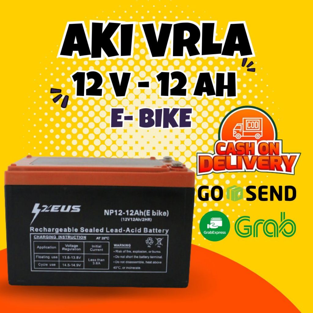Aki Selis / Sepeda Listrik Murai VRLA 12v 12Ah Zeus Baterai Kering