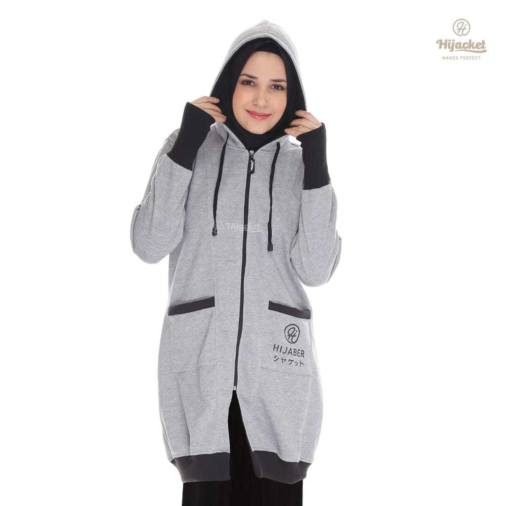 HIJACKET - Jaket Hijaber YUKATA Grey | Jaket Wanita Panjang | Outerwear For Hijaber