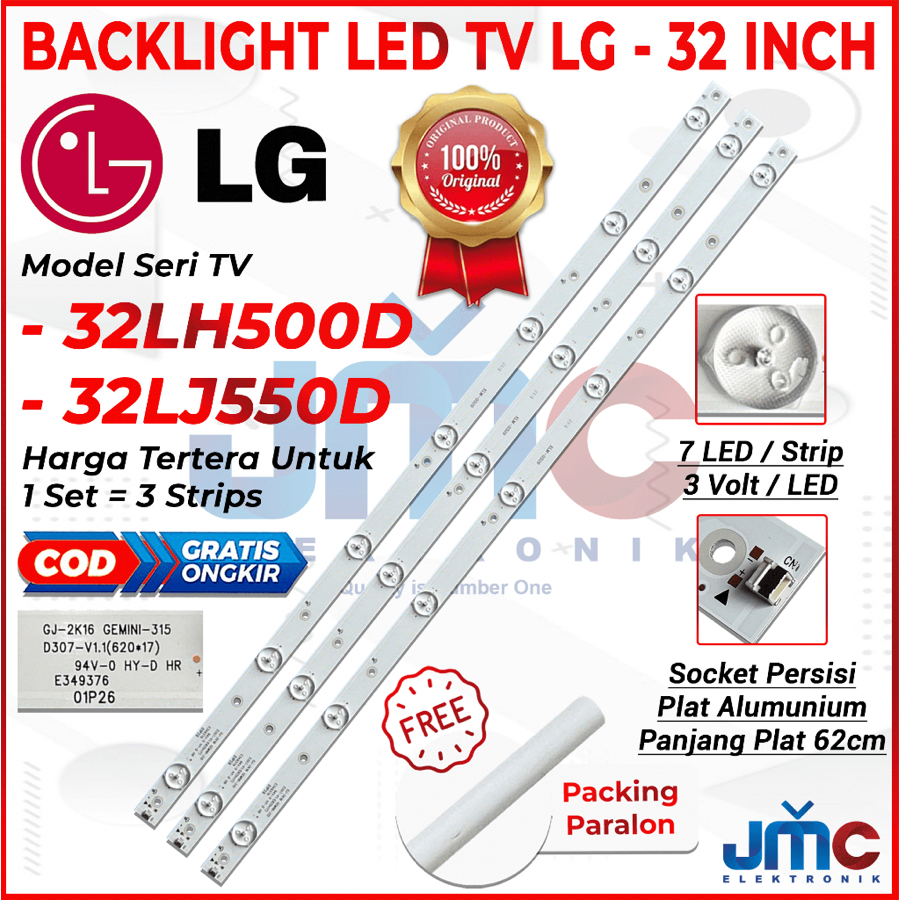 BACKLIGHT TV LED LG 32 INCH 32LH500 32LJ500 32LH500D 32LJ500D LAMPU BL TV LG 32 INCH