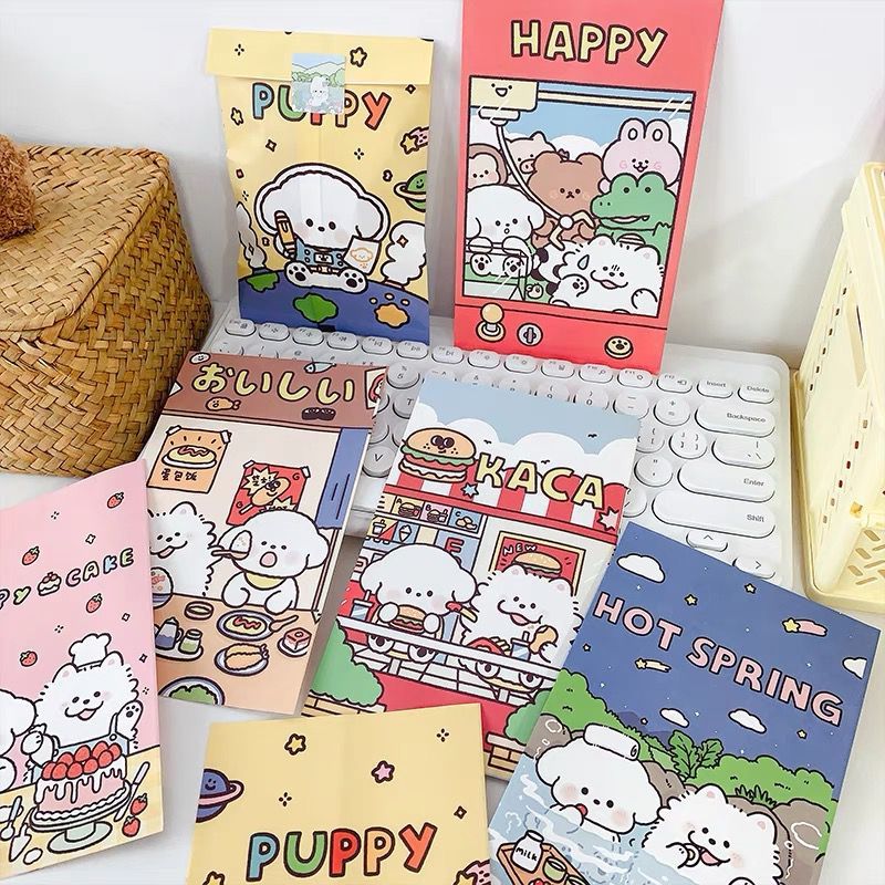 

[HARU] Character Printed Paper Bag Flat Kantong Kertas Serbaguna Packaging Motif