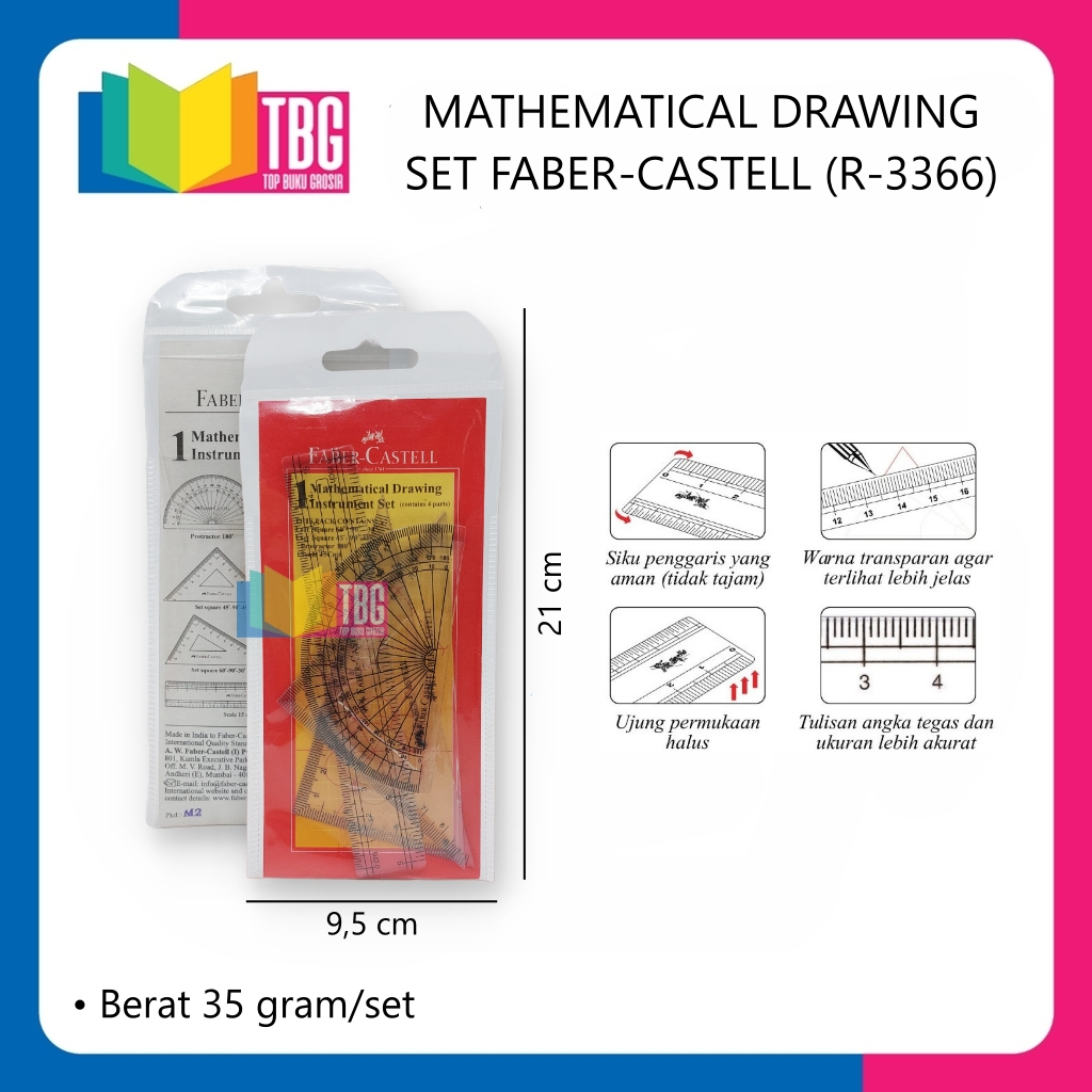 

1 SET MATHEMATICAL DRAWING SET FABER CASTELL PENGGARIS SET (R-3366)