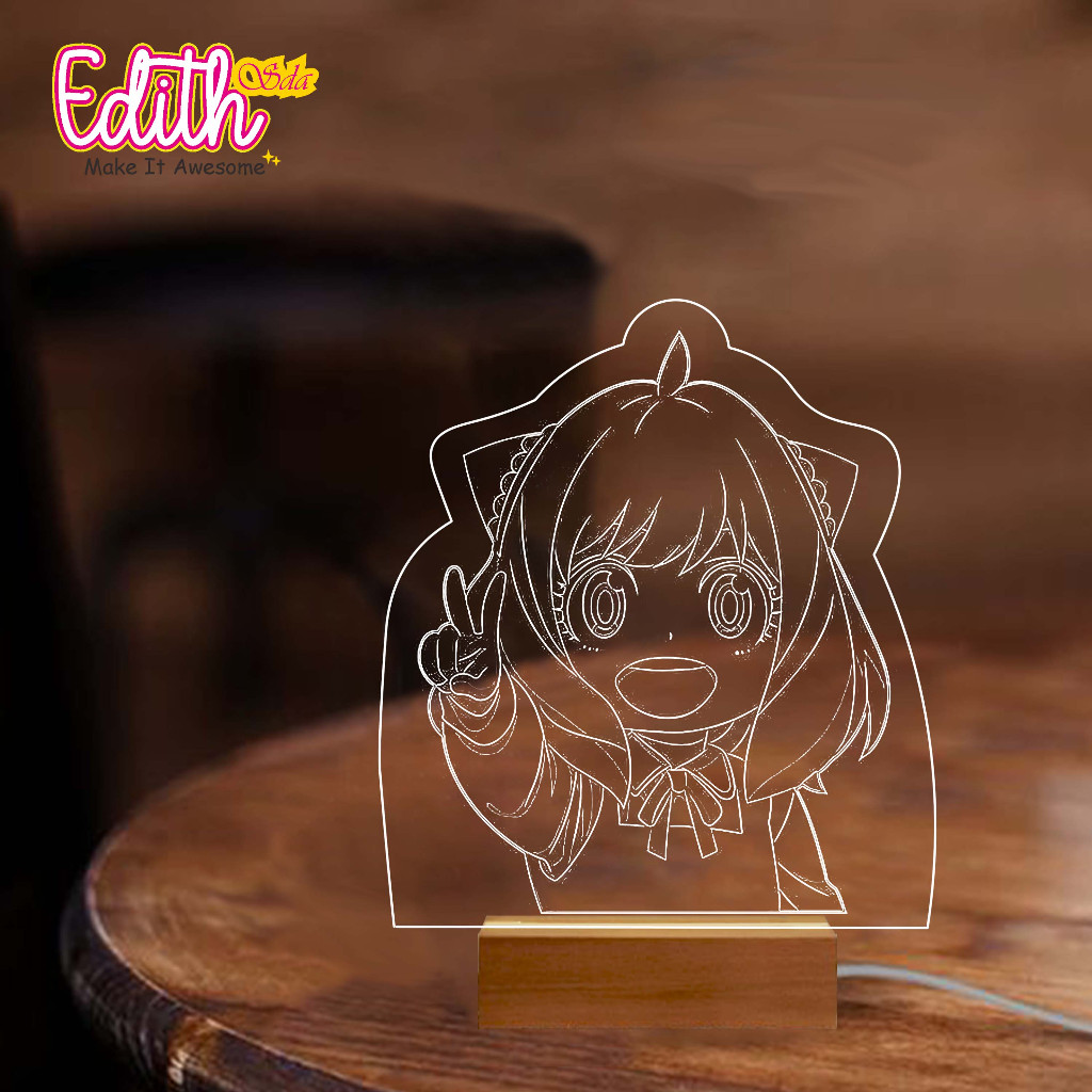 [BUKAN PO]  Lampu Hias Lampu Tidur Akrilik LED Anime Anya/ Standing Lamp Acrylic LED Anime Anya