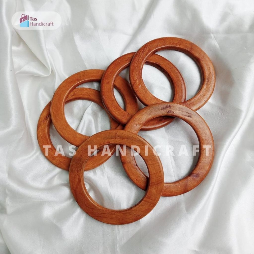 Handle/Gagang Tas Kayu Bulat Satu Pasang | Pegangan Tas Kayu Bulat