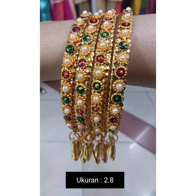 Gelang Kaca India Size 2.6 dan 2.8 Gelang Pesta India