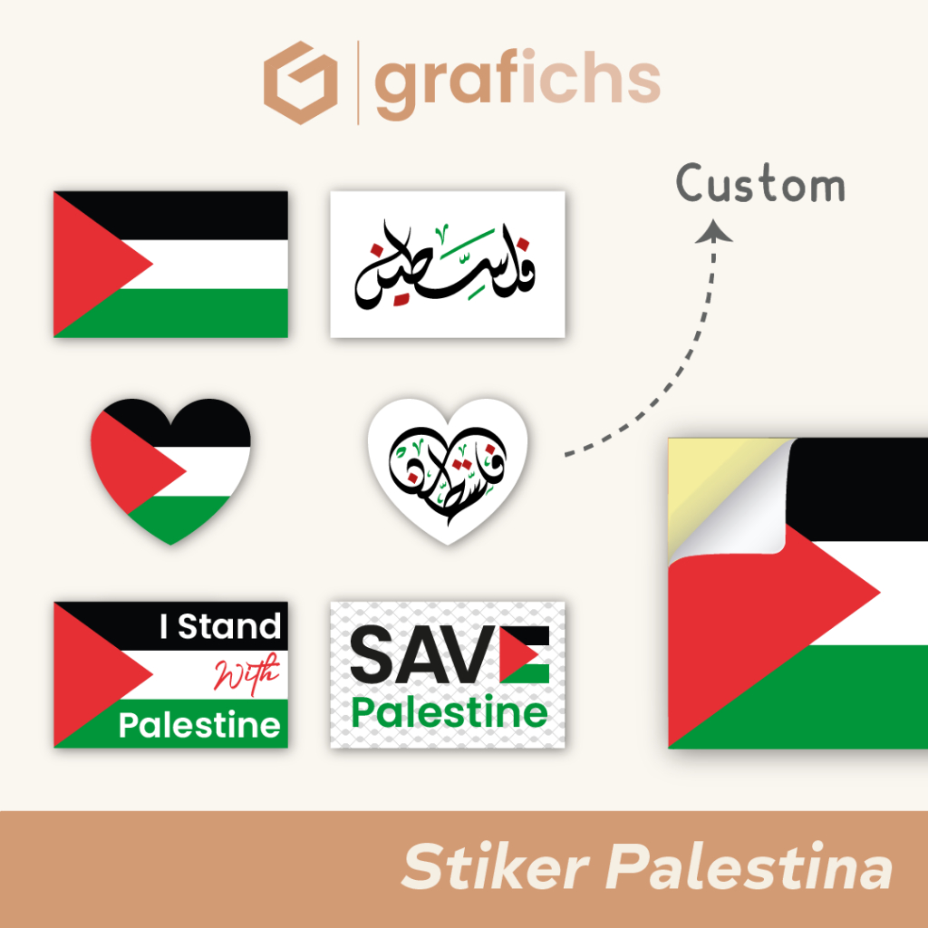 

55-95 Pcs Stiker Pipi Bendera Palestina Custom Free Palestine Template SRI16 - SRI21 by Grafichs