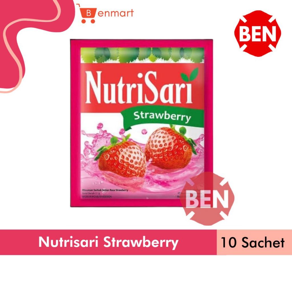 

Nutrisari Strawberry 1 Renceng 10 Sachet Pcs - Nutri Sari Stroberi Pak