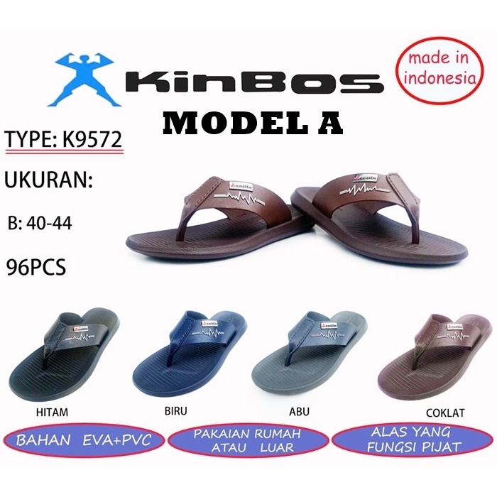 Sandal Japit Karet Pria Fungsi Pijat Refleksi Dewasa Kinbos Murah