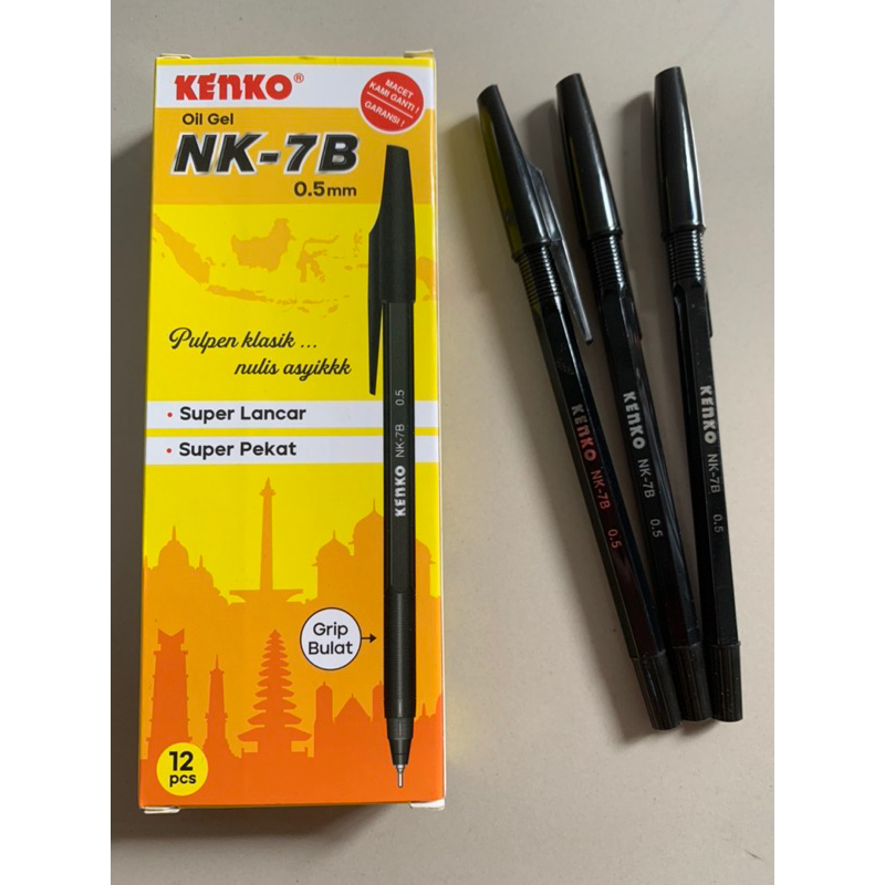 

NK 7 Pulpen Ball Pen Pena Kenko NK-7 Black 0.5 mm Pulpen Kenko NK 7B Hitam Murah