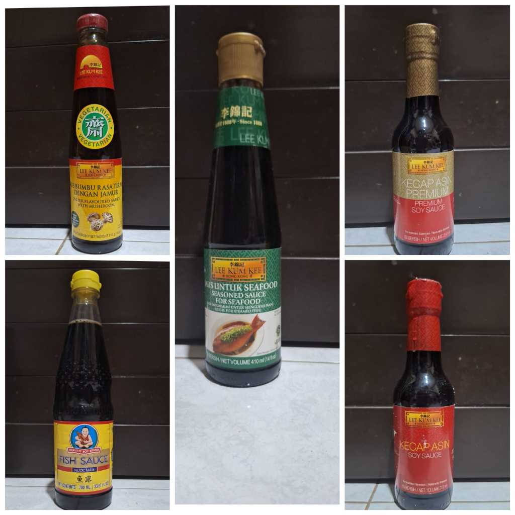

LEE KUM KEE (rijek label) OYSTER SAUCE 770gr / SAUS TIRAM CAP PANDA 145GR / SAUS UNTUK SEAFOOD / SAUS ASAM MANIS / MINYAK WIJEN / LADA HITAM / KECAP ASIN SOY SAUCE