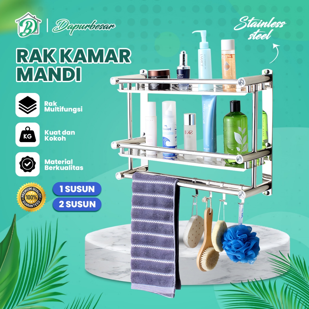 Rak Kamar Mandi Rak Handuk Premium Stainless