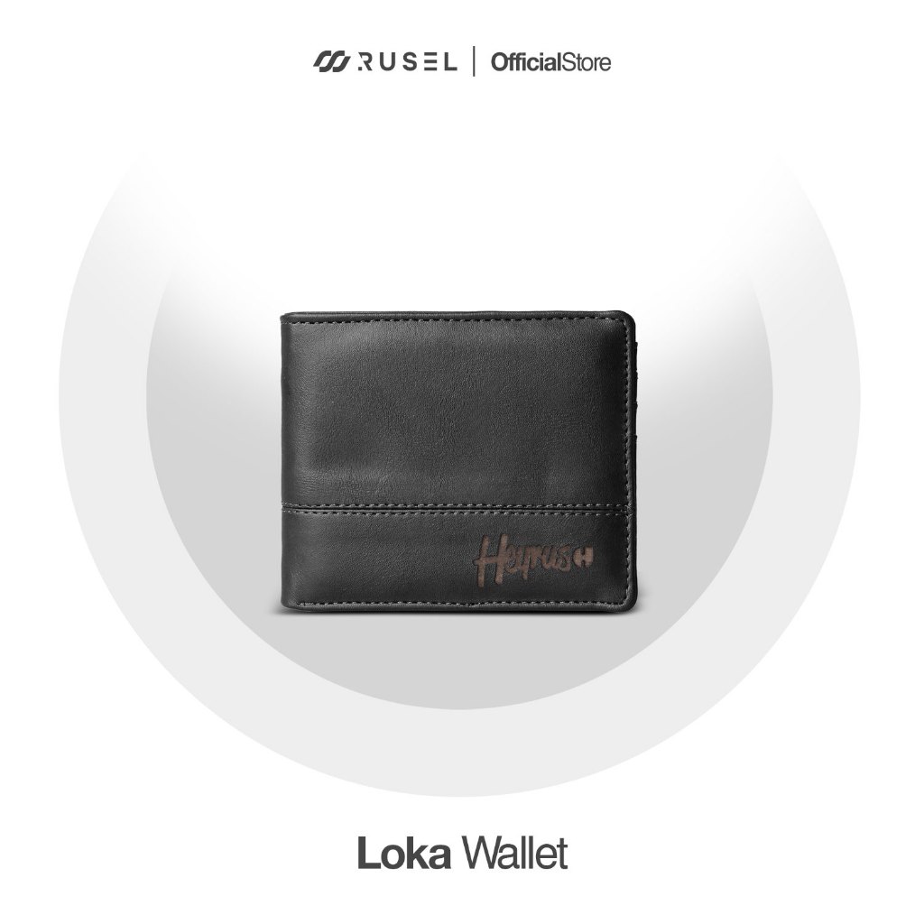 La RUSEL CO - Wallet Loka Dompet Lipat Pria Dompet Kulit Simpel Pria Wanita I Dompet Lipat Bahan