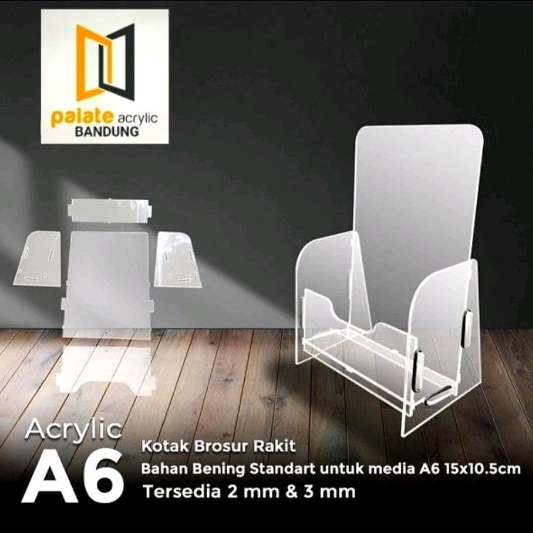 

AKRILIK KOTAK BROSUR A6/ ACRYLIC BOX BROSUR A6 RAKIT