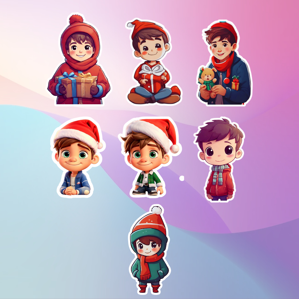 

STIKER VINYL LUCU TEMA NATAL BOY CHARACTER