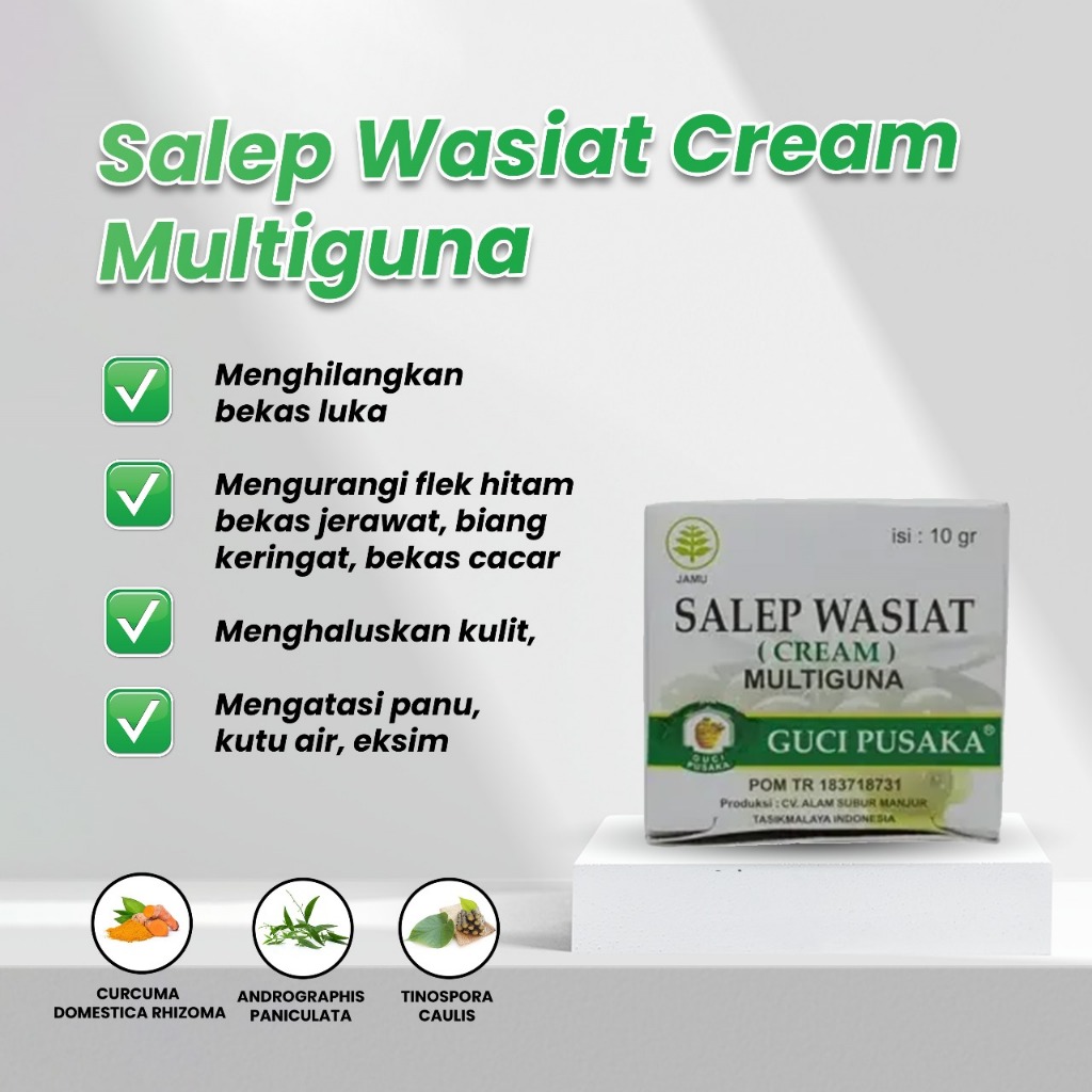 Salep Guci Pusaka / Salep Guci Pusaka Kulit Multiguna / Cream Hijau Guci Pusaka Multiguna