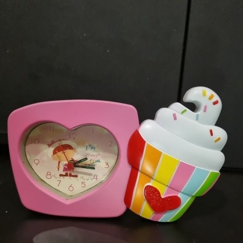 BRAND NEW WITH BOX BOLEH NEGO jam weker alarm clock pink ice cream untuk anak perempuan dilengkapi d
