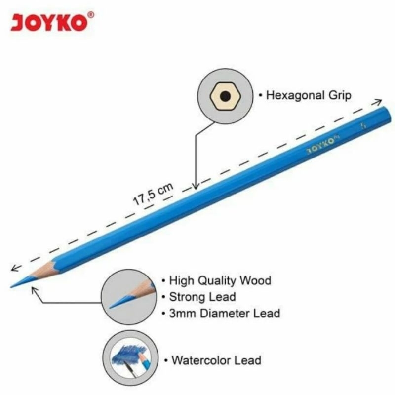 

Watercolor Pencils Pensil Warna Cat Air Joyko WCP-111 24 Colors Warna RB9