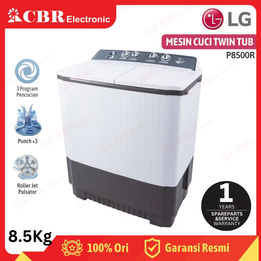 Mesin Cuci LG 2 Tabung 8.5 Kg P8500R
