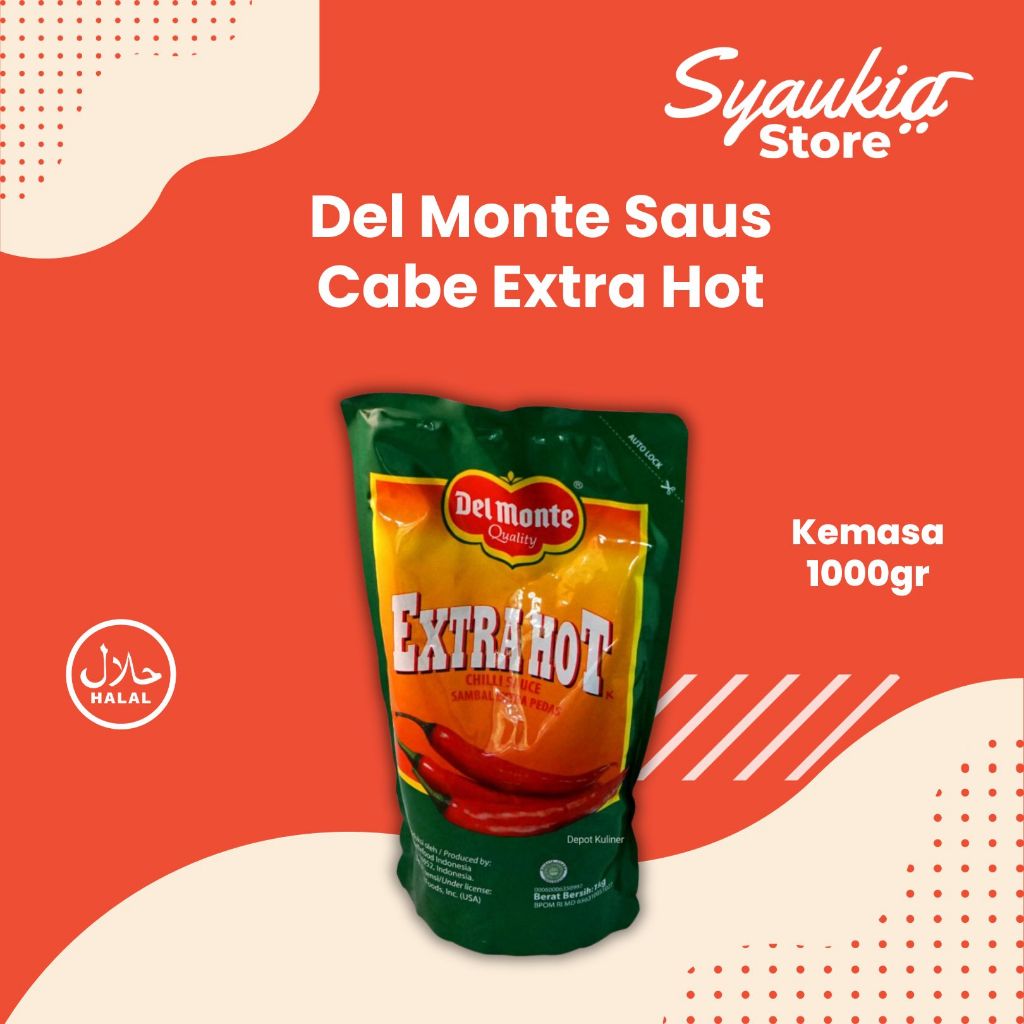 

Del Monte Extra Hot Chilli Sauce 1 Kg - Delmonte Saus Ekxtra Pedas
