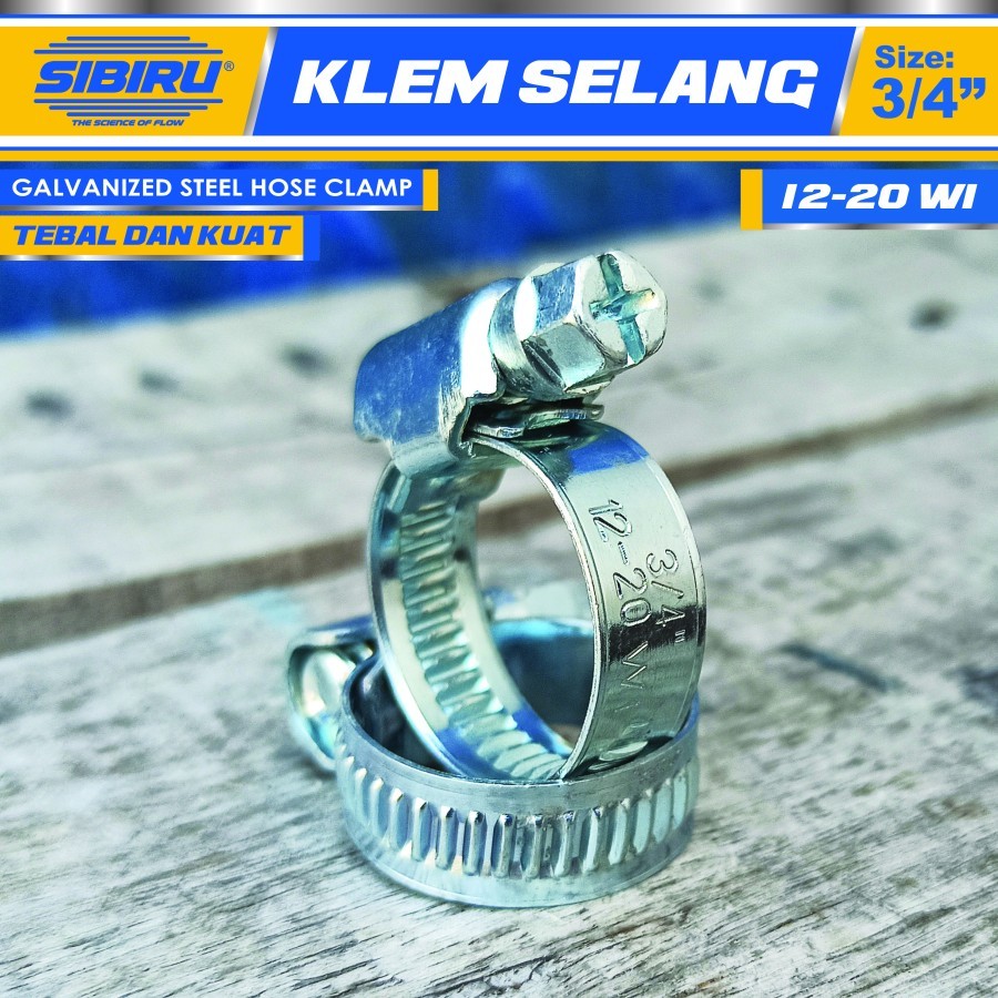 

7lekkar - klem selang hose clamp gas sibiru 3/4 inch (1 kotak isi 50 pcs)