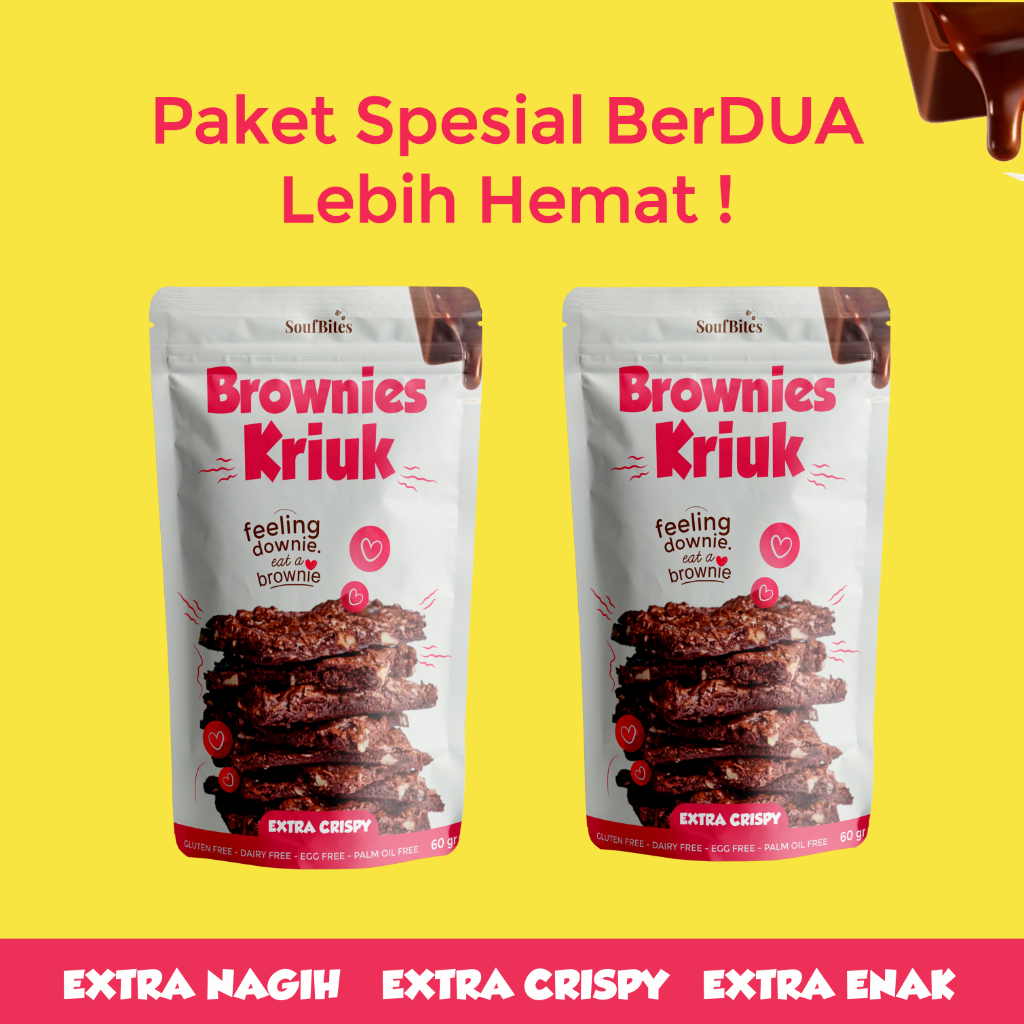 

Paket 2pcs - Keripik Brownies Crispy Kering Renyah