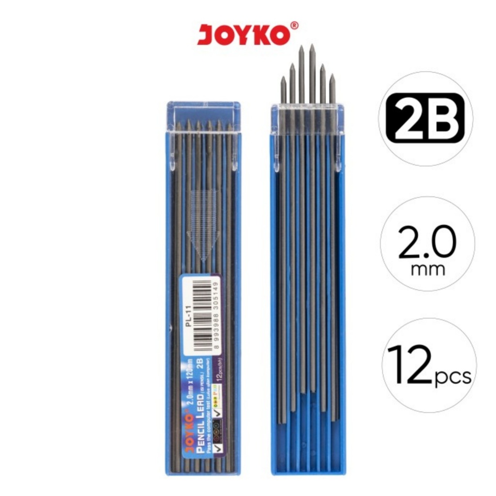 

Joyko Pencil Lead 2.0mm 2B TEBAL Isi Pensil 2.0 Joyko 2B Mekanik PL-11