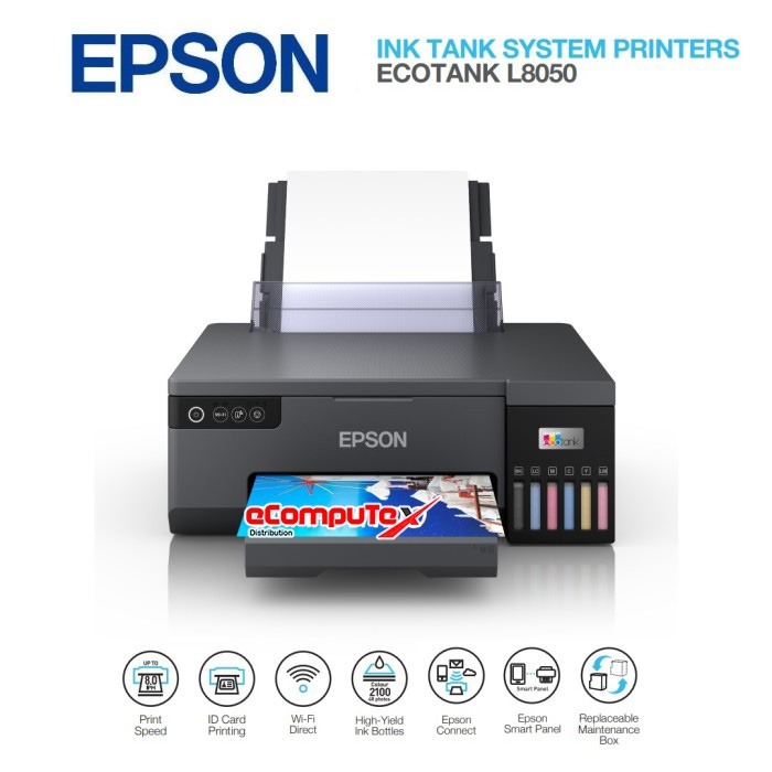 PRINTER EPSON ECOTANK L 8050 WIRELESS INK TANK / EPSON PRINTER L8050 ECO TANK WIFI  PENGGANTI L805 O