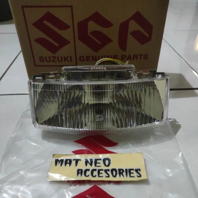 reflektor mika lampu depan 1 set satria 2 tak lumba shogun kebo tornado original sgp 35100-31C31