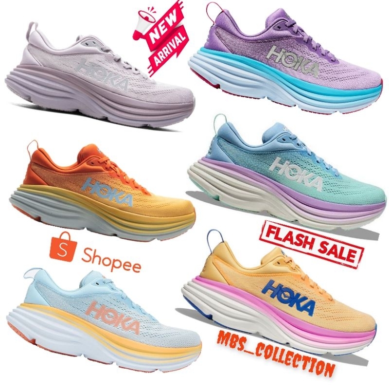 PROMO 12 : 12 #SEPATU LARI HOKA ONE ONE BONDI 8 PREMIUM ORIGINAL RUNING HOKA BONDI 8