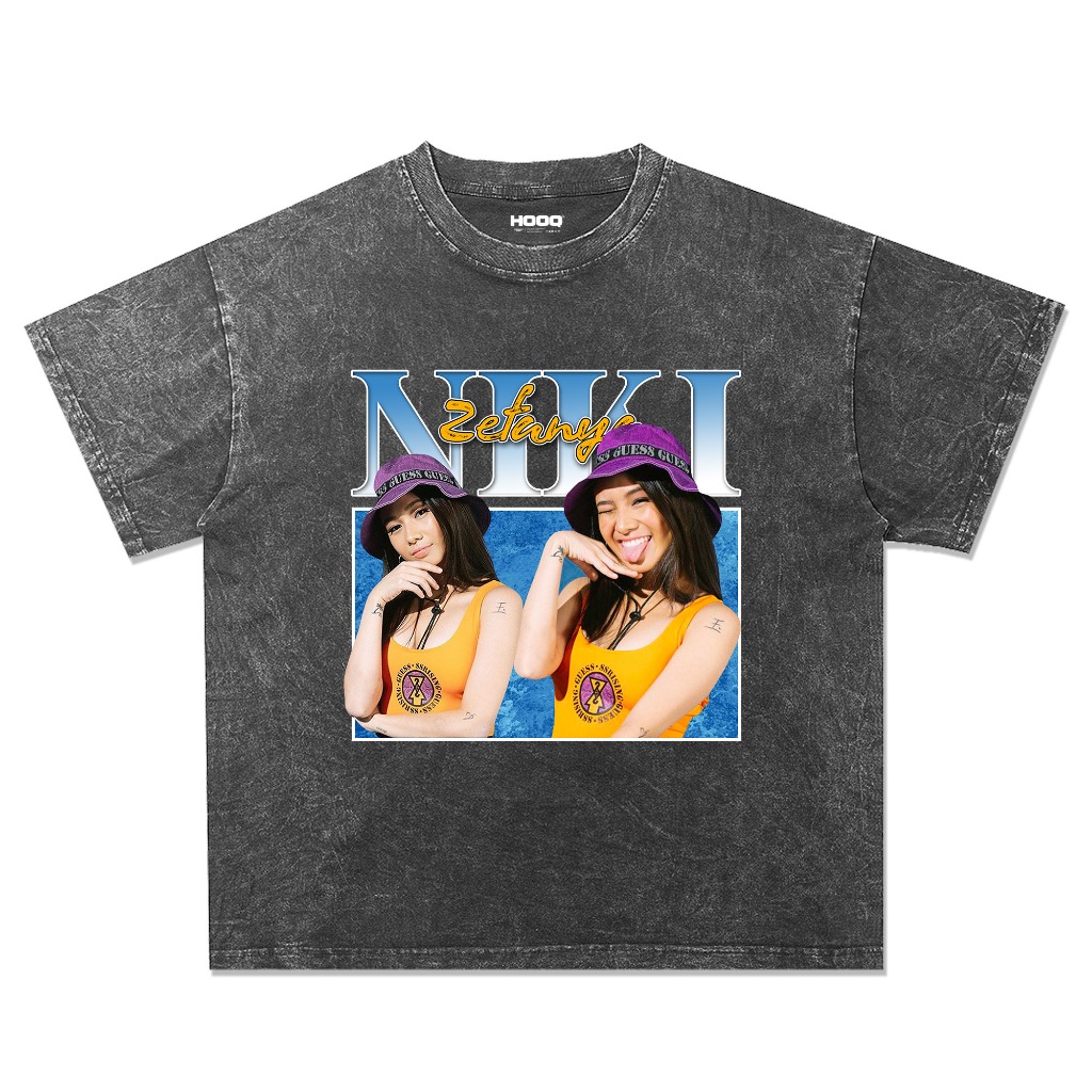 Kaos NIKI ZEFANYA Oversize Model Washed Stone Wash / NIKI ZEFANYA T-shirt