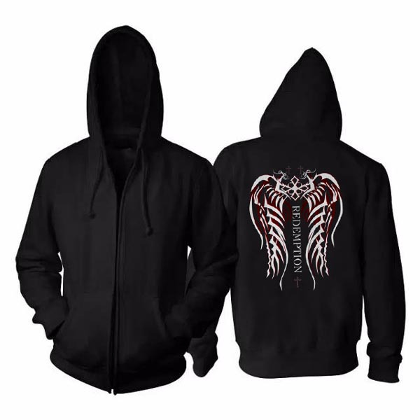 Archaic AFFLICTION SPINE WINGS Tattoo Bike Hoodie Bahan Cotton Fleece | Pullover & Zipper | Bisa COD