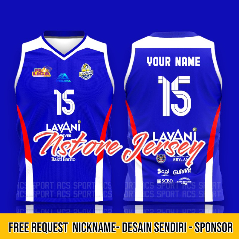 JERSEY KAOS TSHIRT VOLLY BALL VOLEY LAVANI SINGLET FREE CUSTOM NICKNAME
