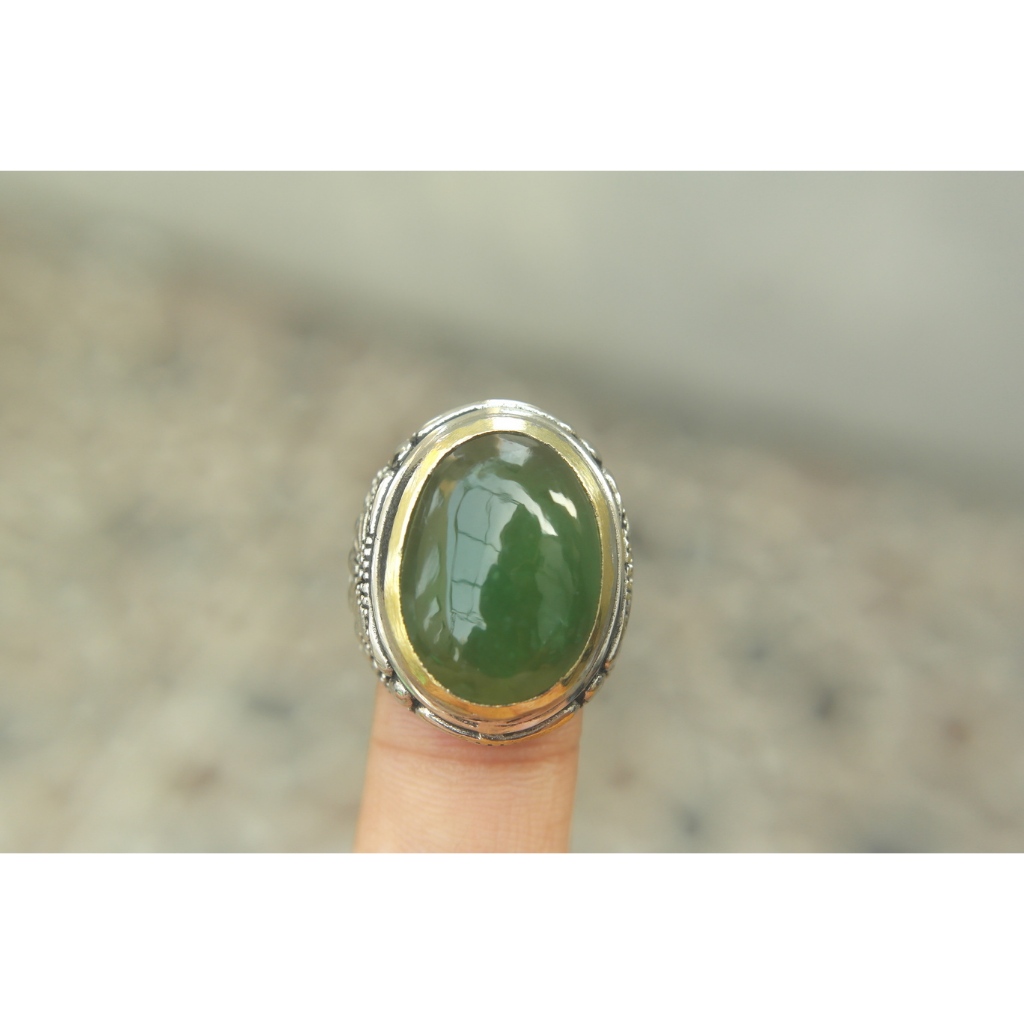 Natural Serpentine Memo Ring Size 8 Kode C282