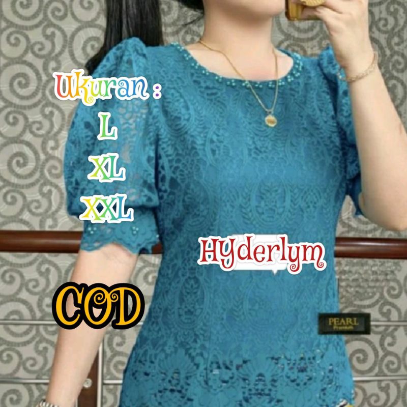 [MEDAN] blus renda leher mutiara// kebaya viral/ kebaya premium/ blus wanita dengan balon renda cant