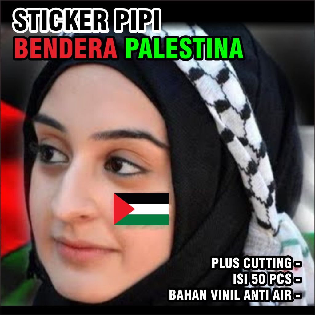 

BISA INSTANT BAHAN VINIL | Sticker Pipi PALESTINA ISI 50 PCS | Tempelan Pipi Bendera TERMURAH PALESTINA