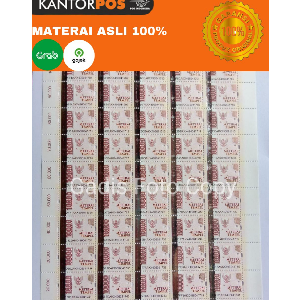 

Terbaik MATERAII / METERAII Garansi asli 100% dari PT POS INDONESIA