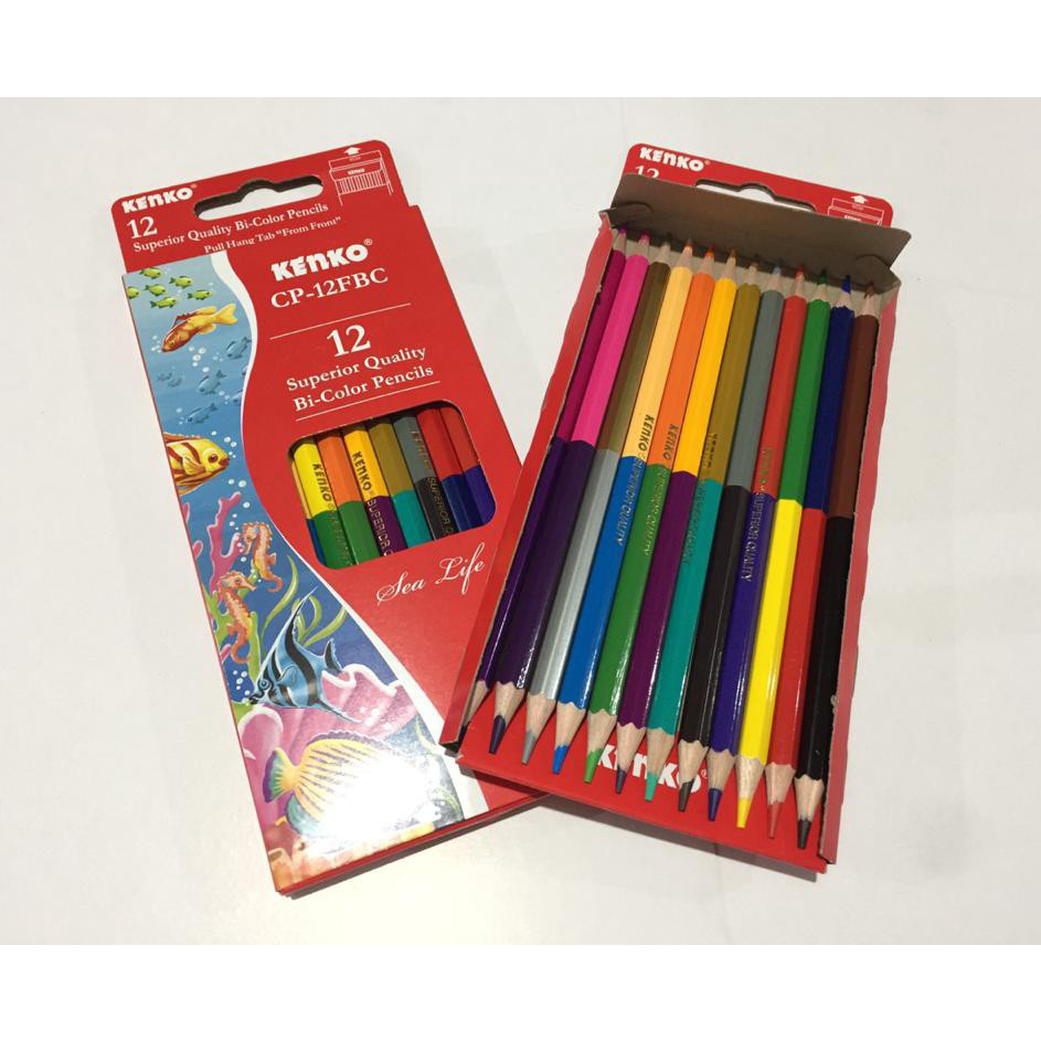 

☇✯✱ Pensil Warna Kenko Bicolor 12 Warna 2 sisi (CP-12FBC) Best Seller