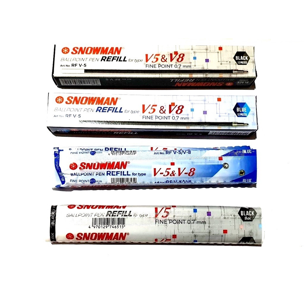 

Refill Ballpoint/ Pulpen Snowman V5 & V8 Semi Gel Fine Point 0.7 mm