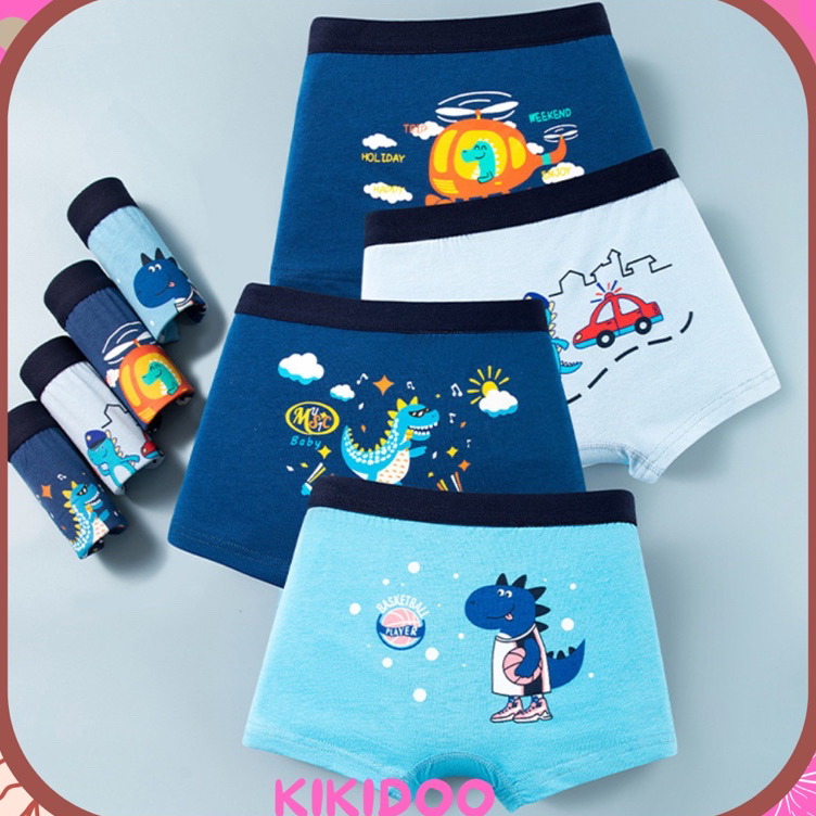 Grosir Kikidoo Boxer Katun Laki Laki Premium Dino Music Cd Anak Cowok BAL47