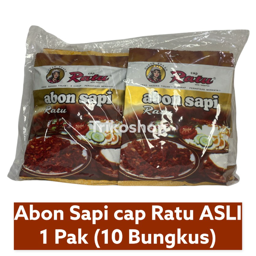 

Dijual Abon sapi cap Ratu ASLI 10 pc / 1 Pak ➟➬✢