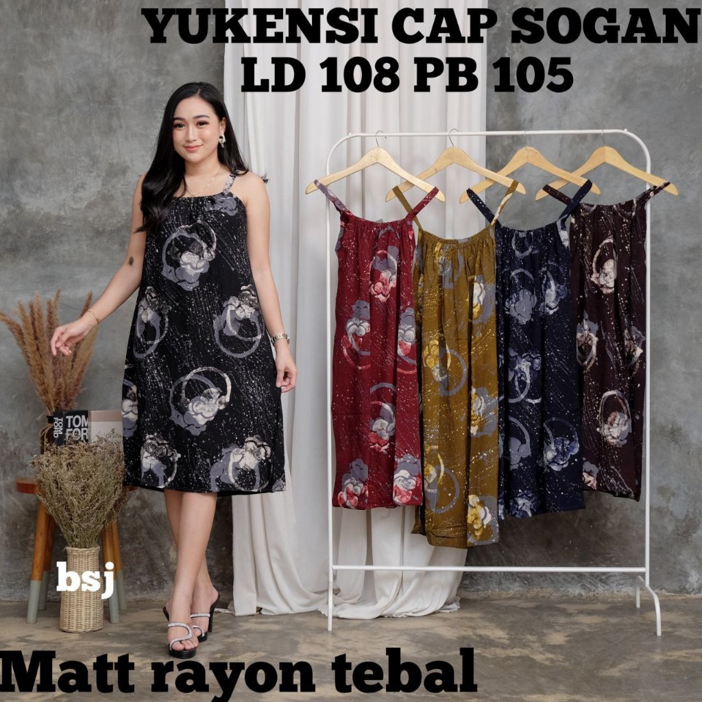Daster Kekinian Murah Yukensi Tanpa Lengan Tali Satu batik Cap  ASLI anti luntur