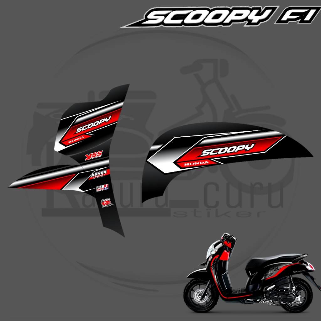 Stiker Variasi Striping Motor Scoopy New FI 2017-2020 / Stiker Variasi Scoopy New FI / Striping Vari