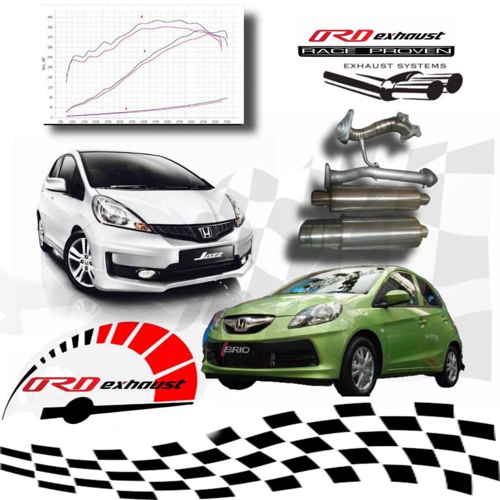 full set ge8 muffler v2s/v2+ downpipe frontpipe resonator muffler ord exhaust jazz ge8