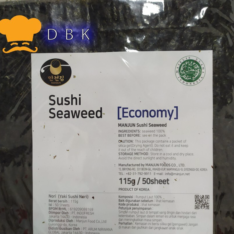 

➙➼✦❃ Sushi Nori Manjun ECONOMY Seaweed Rumput Laut 50s 19x21cm 115gr dbk Diskon